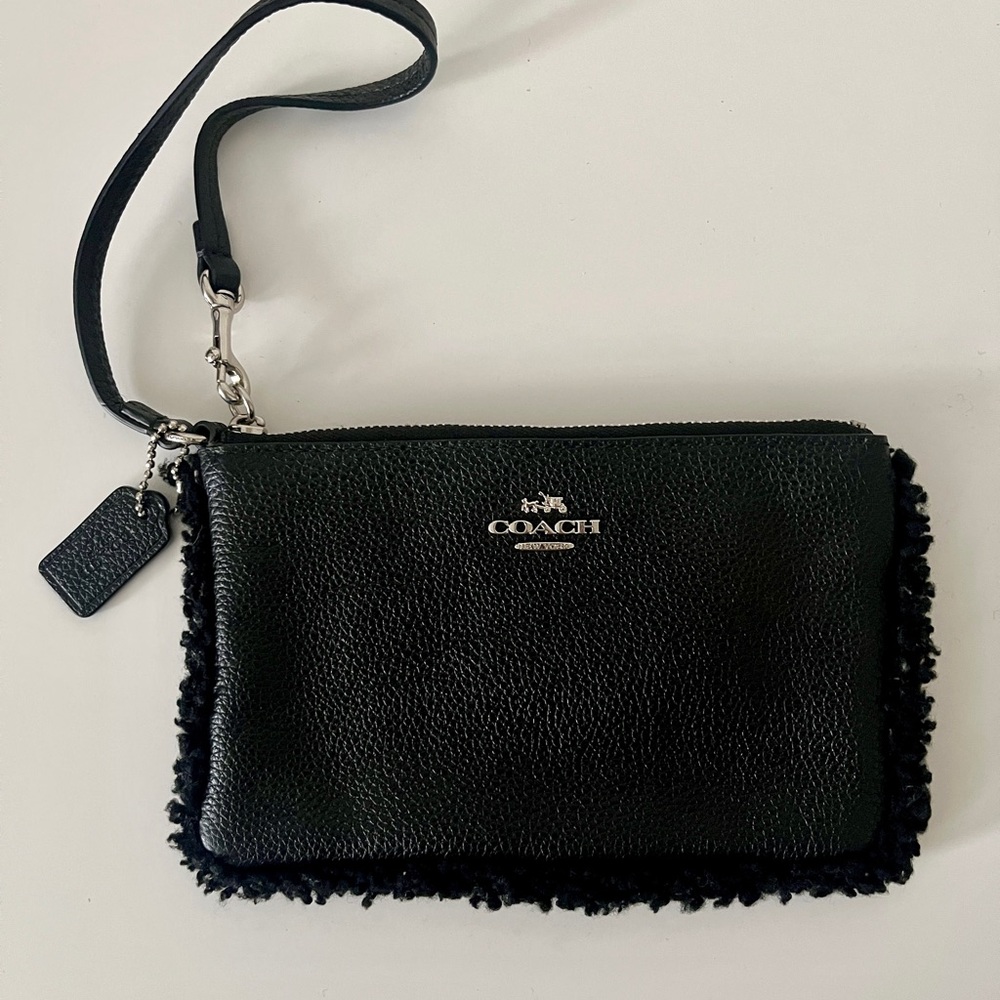 Coach Black Textured Wristlet